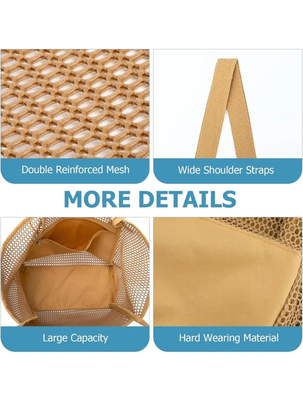 Lioscre - Casual Hobo Mesh Beach Bag - Tote Bag